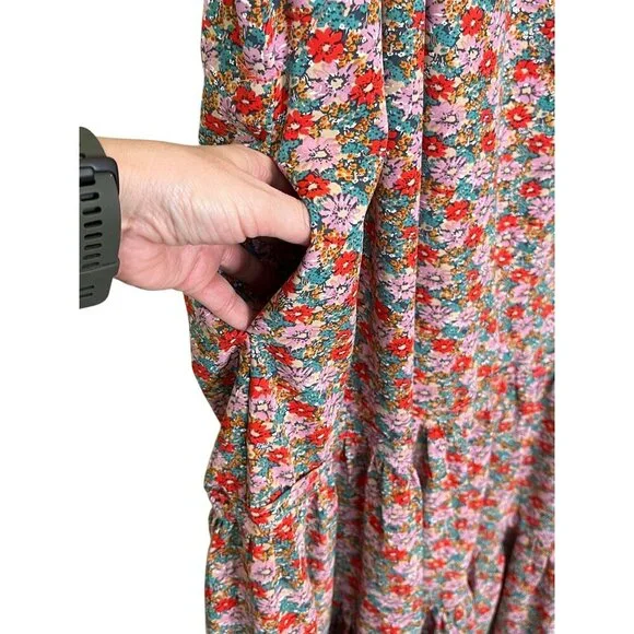 NATURAL LIFE Floral Sleeveless Maxi Dress in Pink and Cream - Picture 7 of 8